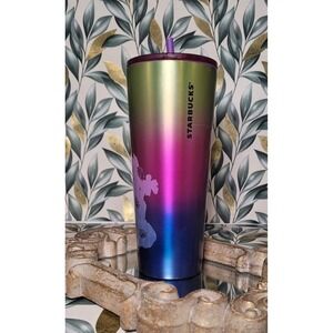 *ANIMAL RESCUE FUNDRAISER*Sbux 24oz Floral Iridescent Ombre Tumbler Winter 2022